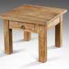 blank teak bijzettafel met lade