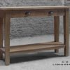 Sidetable blank teak met onderplank en 2 laden
