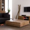 Moderne strakke teak salontafel, strak afgewerkt