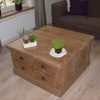 blank teak salonkist met 4 laden