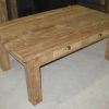 blanke teak salontafel met lade