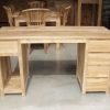 strak modern blank teak bureau greeploze laden