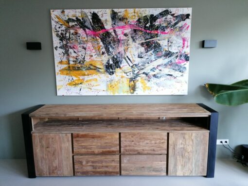 Robuust teak dressoir 250cm