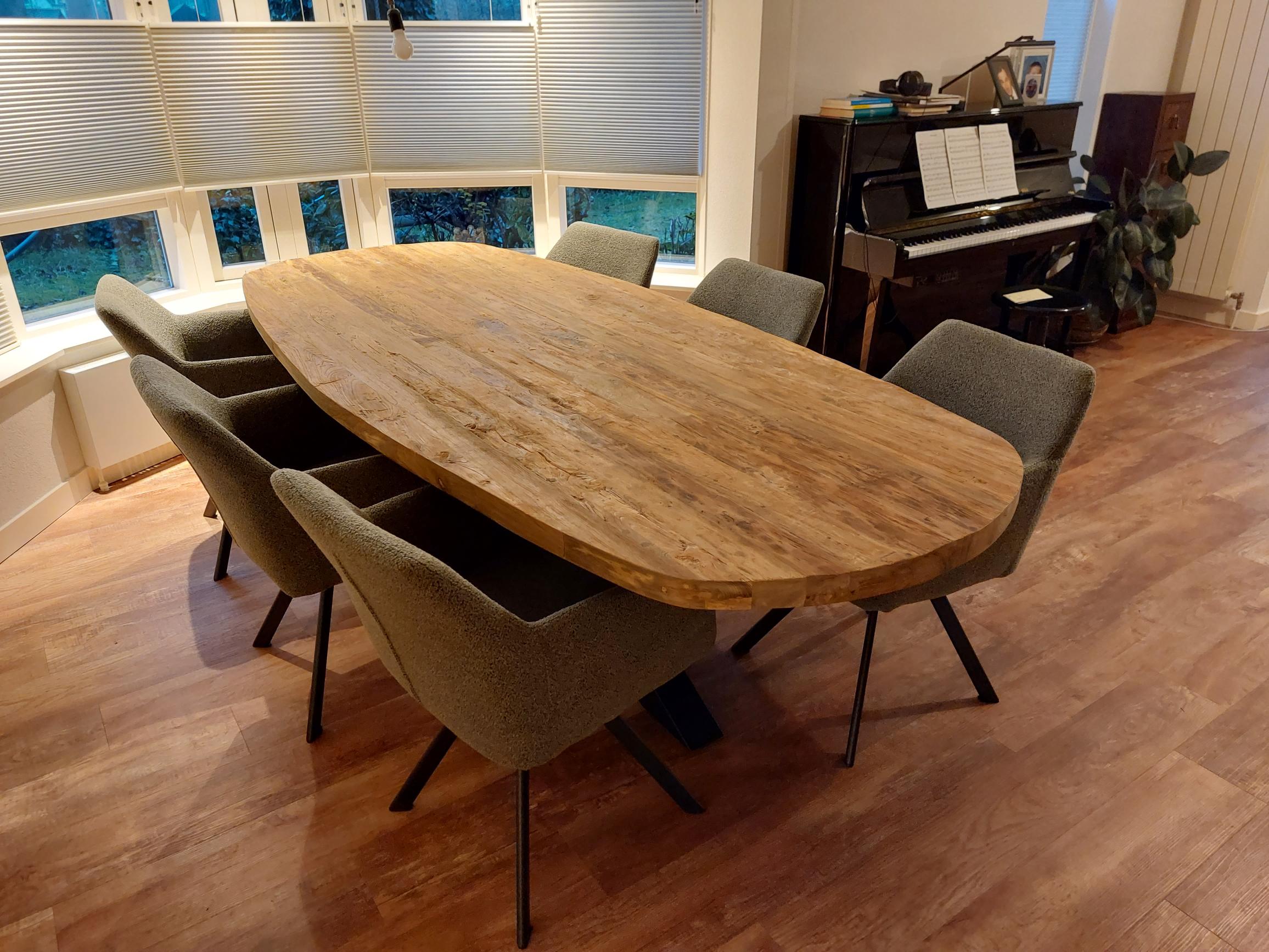 Ovale industriele eettafel 260cm - Afbeelding 2