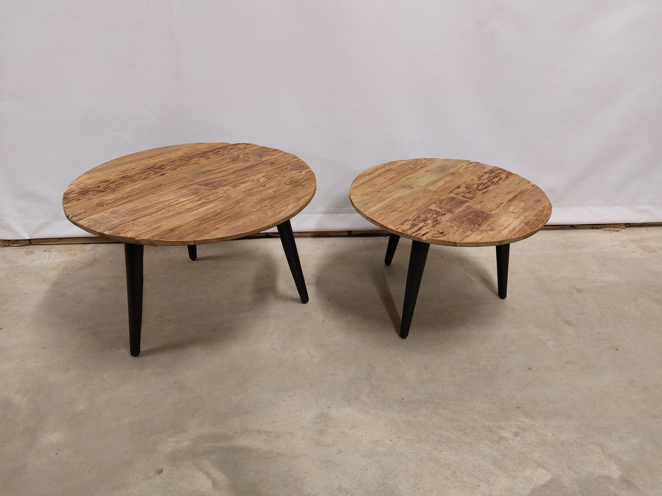 Ronde teak salontafels - Afbeelding 3