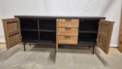 Dressoir met Afgeronde Kanten - Zwart Gemêleerd Blad 200 cm - Afbeelding 6