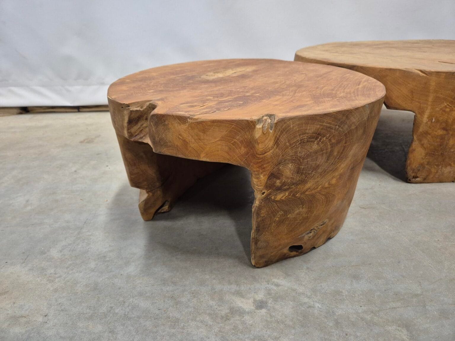Massief teakhouten ronde salontafels - Specialist in Teak Maatwerk