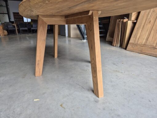 Massief Teakhouten Ovale Eettafel - Afbeelding 5