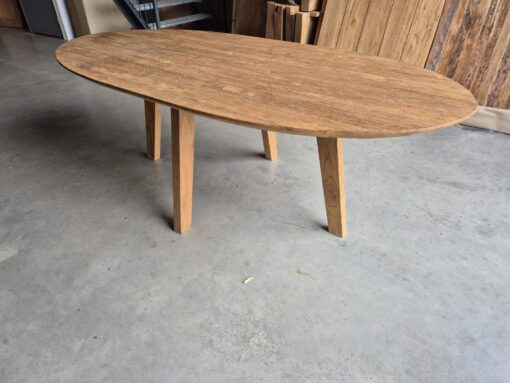Massief Teakhouten Ovale Eettafel - Afbeelding 3