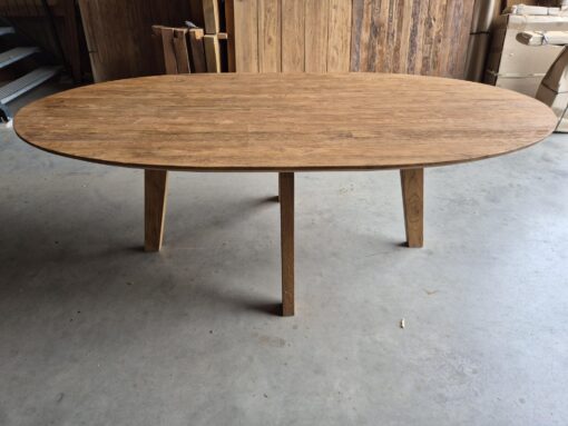 Massief Teakhouten Ovale Eettafel - Afbeelding 4