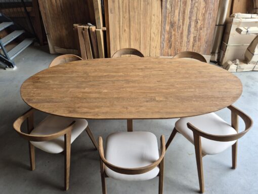 Massief Teakhouten Ovale Eettafel - Afbeelding 7