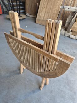 Alternative view of Ronde teakhouten klaptafel voor buiten