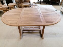 Ronde teakhouten tuintafel 120 cm uitschuifbaar naar 180 cm