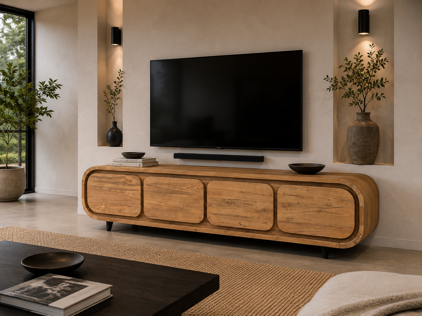 teakhouten tv meubel 200 cm