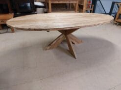 Ovale Teakhouten Eettafel Kruispoot - 240 x 120 cm - Afbeelding 2