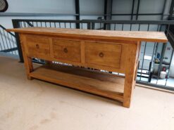 Teak Sidetable 200 cm - Grof Oud Houten Wandtafel Met Laden - Afbeelding 2
