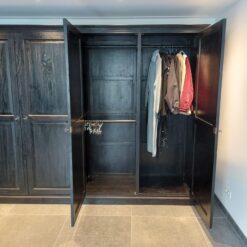 Zwarte Maatwerk Teak Kledingkast - 450 x 60 x 220 cm - Afbeelding 5