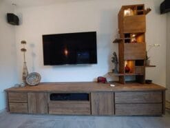 Maatwerk Teak TV Meubel 320 cm - Geborsteld Greeploos - Afbeelding 2