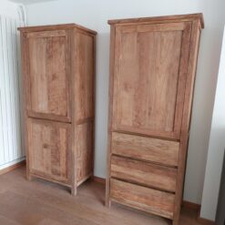 Robuuste Dichte Teak Kast Oud Hout - 80 x 45 x 210 cm - Afbeelding 2
