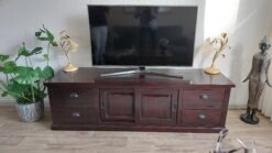 Koloniale Teak TV Kast Schuifdeuren - 180 x 50 x 50 cm - Afbeelding 2