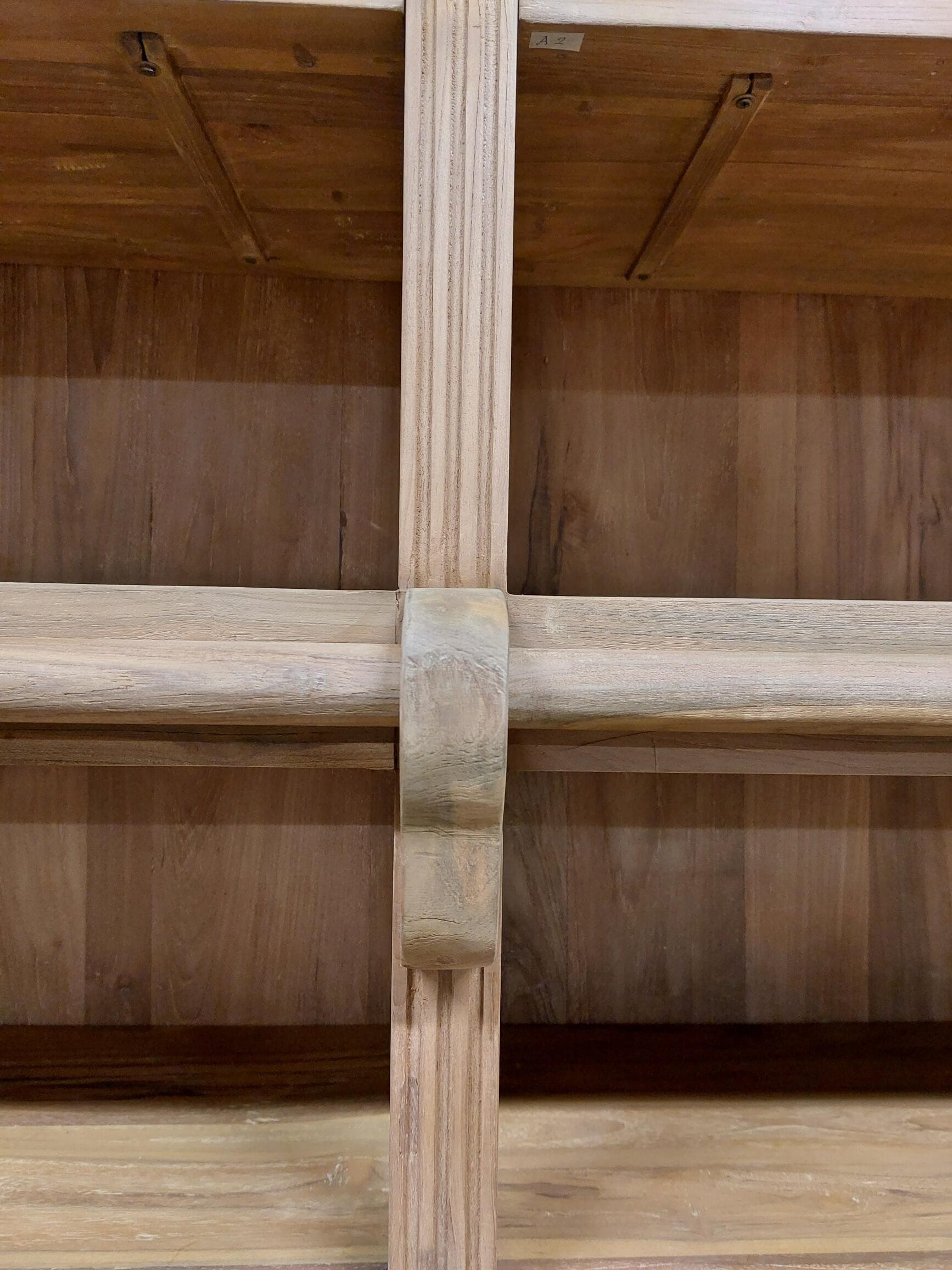 Teak Boekenkast Met Ladder - Bibliotheekkast 300 cm Oud Teak - Afbeelding 3