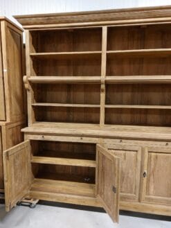 Teak Boekenkast Met Ladder - Bibliotheekkast 300 cm Oud Teak - Afbeelding 6
