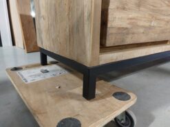 Industriële Teak Dressoir met Metalen Onderstel - 220 cm - Afbeelding 6