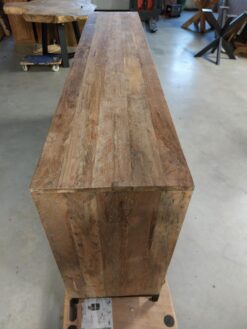 Industriële Teak Dressoir met Metalen Onderstel - 220 cm - Afbeelding 7