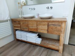 Teakhouten Badkamermeubel Oud Teak - 180 x 50 x 85 cm - Afbeelding 3