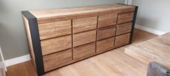 Teakhouten Ladendressoir Oud Teak 12 Lades - 220 cm - Afbeelding 2