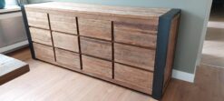 Teakhouten Ladendressoir Oud Teak 12 Lades - 220 cm - Afbeelding 3