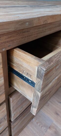 Teakhouten Ladendressoir Oud Teak 12 Lades - 220 cm - Afbeelding 5