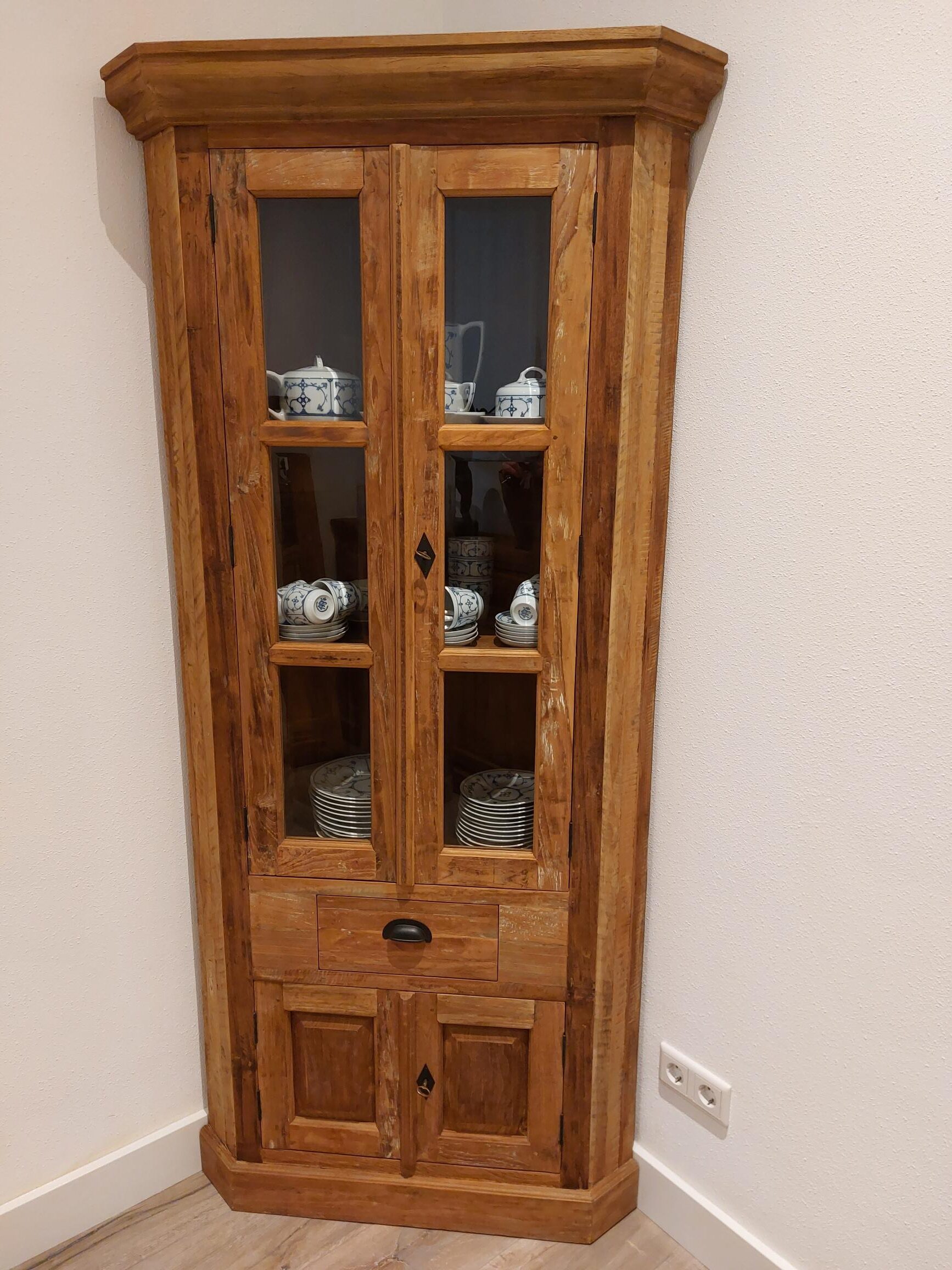 Teak Hoekkast Oud Hout - 200x100 cm Robuust Maatwerk Kast