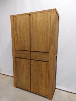 Dichte Teakhouten Kast Greeploos - 120 x 45 x 210 cm