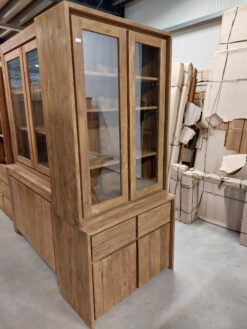 Moderne Teak Vitrinekast 100 cm - Oud Gerecycled Hout - Afbeelding 3