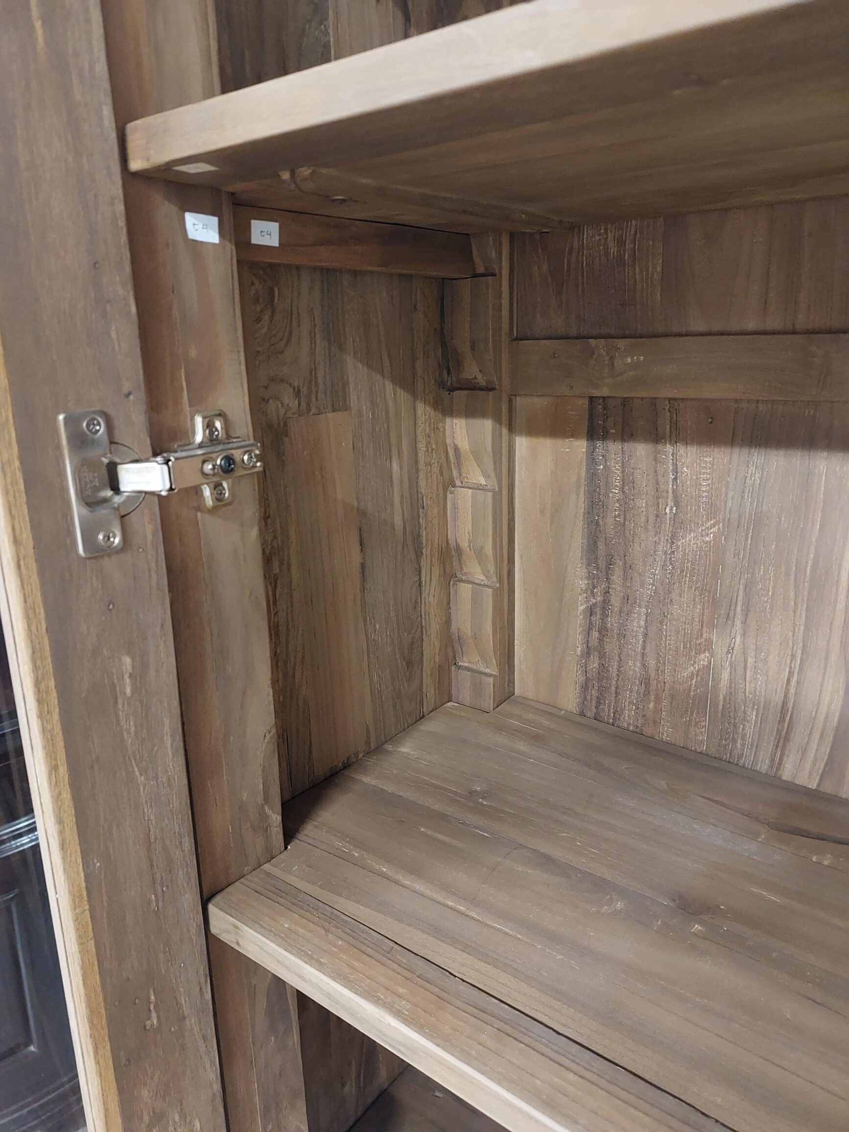Moderne Teak Vitrinekast 100 cm - Oud Gerecycled Hout - Afbeelding 4