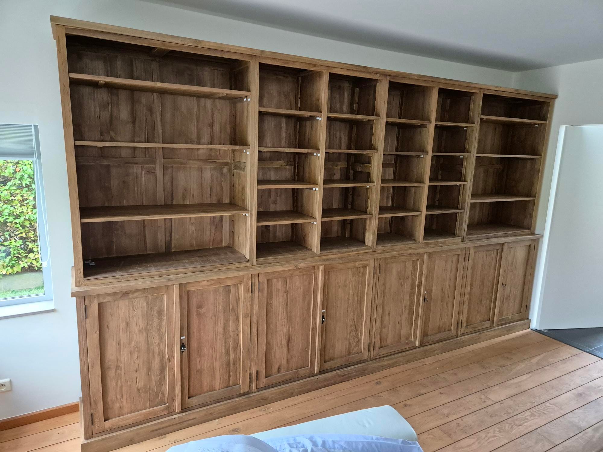 Teak Boekenkast Op Maat - Houten Wandkast Verstelbaar Oud - Afbeelding 2