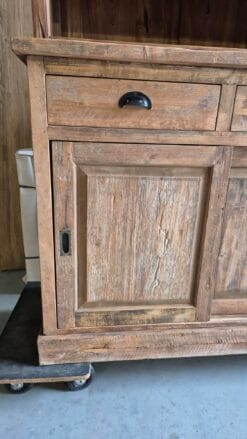 Rustieke Teak Buffetkast 320 cm - Oud Hout Wijnkast Vitrine - Afbeelding 5