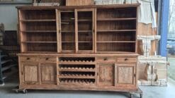 Rustieke Teak Buffetkast 320 cm - Oud Hout Wijnkast Vitrine - Afbeelding 2