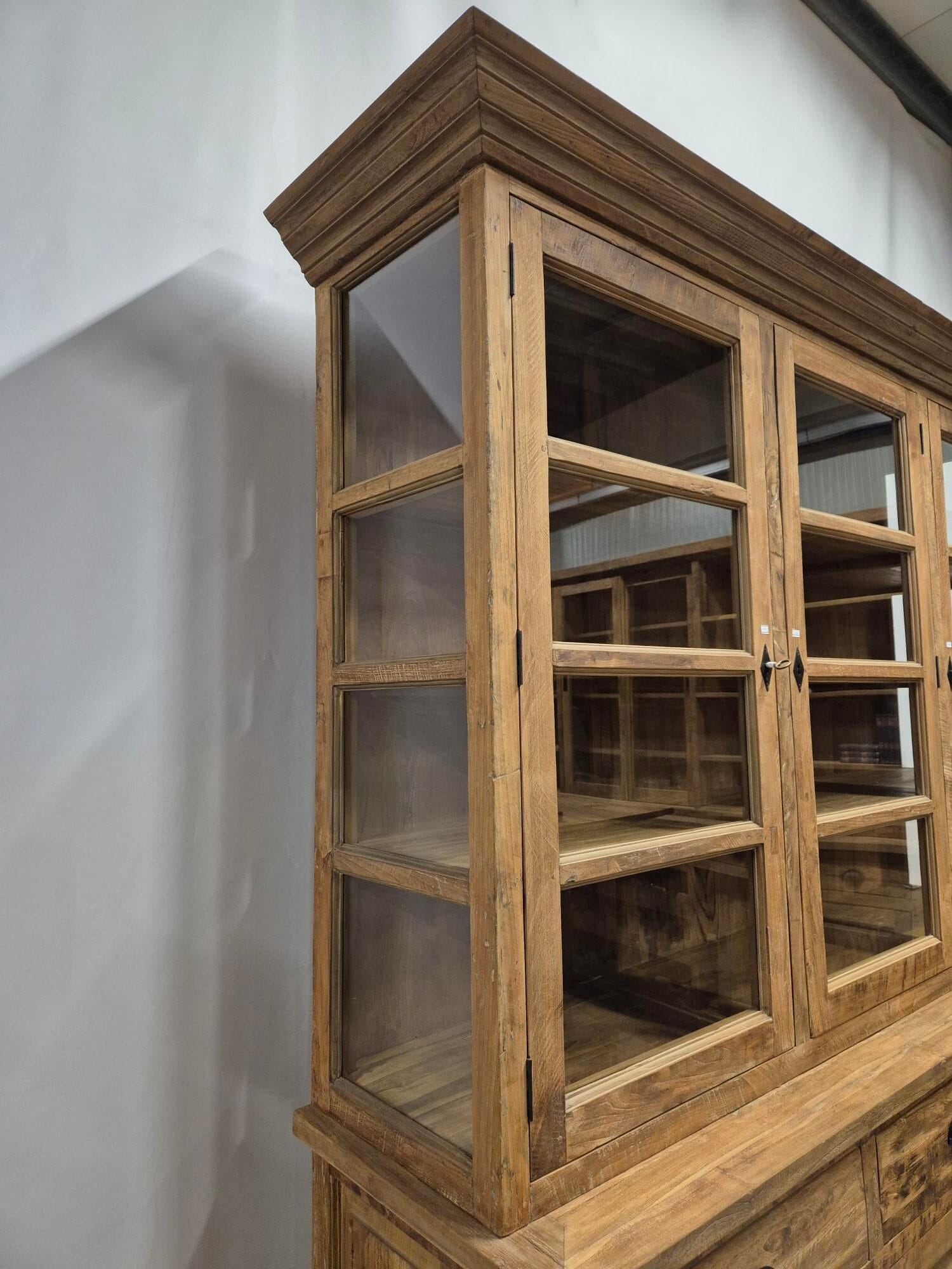 Teakhouten Buffetkast Glas Zijkanten - 180 x 220 cm - Afbeelding 3