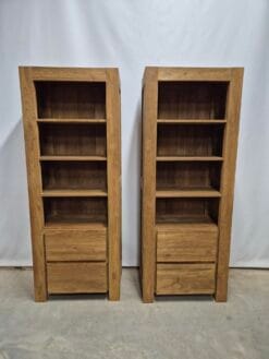 Teak Boekenkast met Laden Oud Teak - 75 x 45 x 200 cm - Afbeelding 2