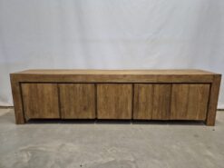 Strak Greeploos Teak Dressoir Oud Teak - 248 x 65 cm - Afbeelding 3