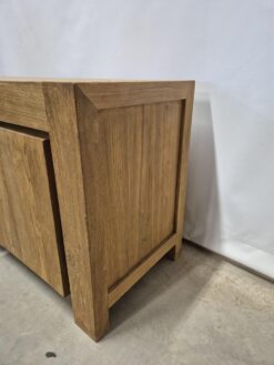 Strak Greeploos Teak Dressoir Oud Teak - 248 x 65 cm - Afbeelding 5