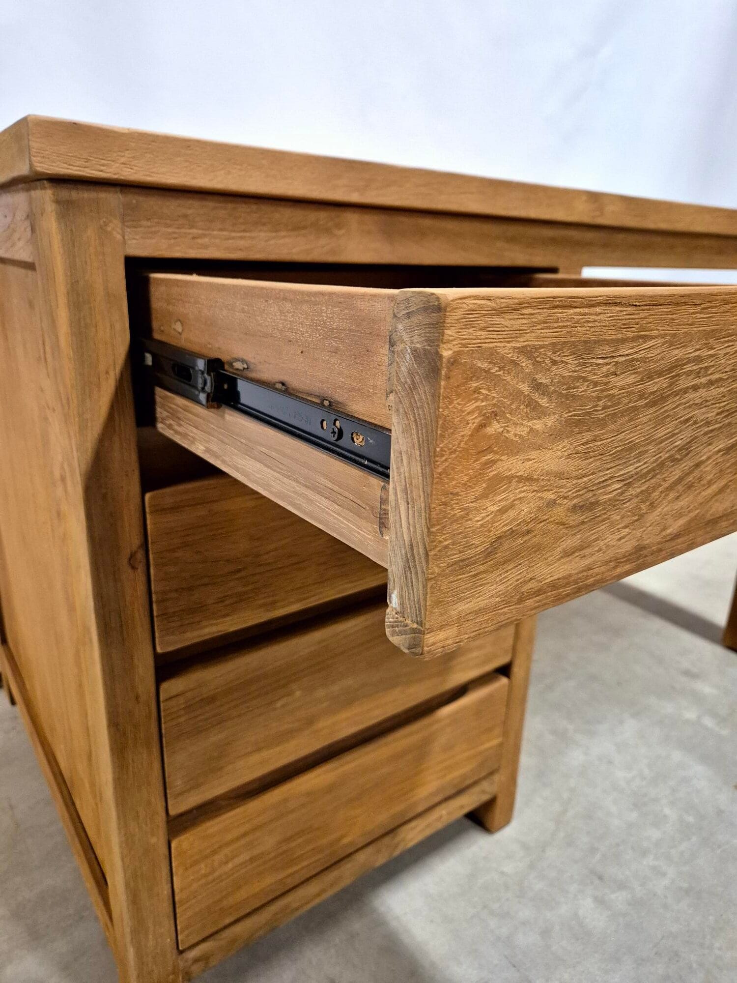 Blank Teak Bureau Massief Hout - 130 x 70 x 78 cm - Afbeelding 3