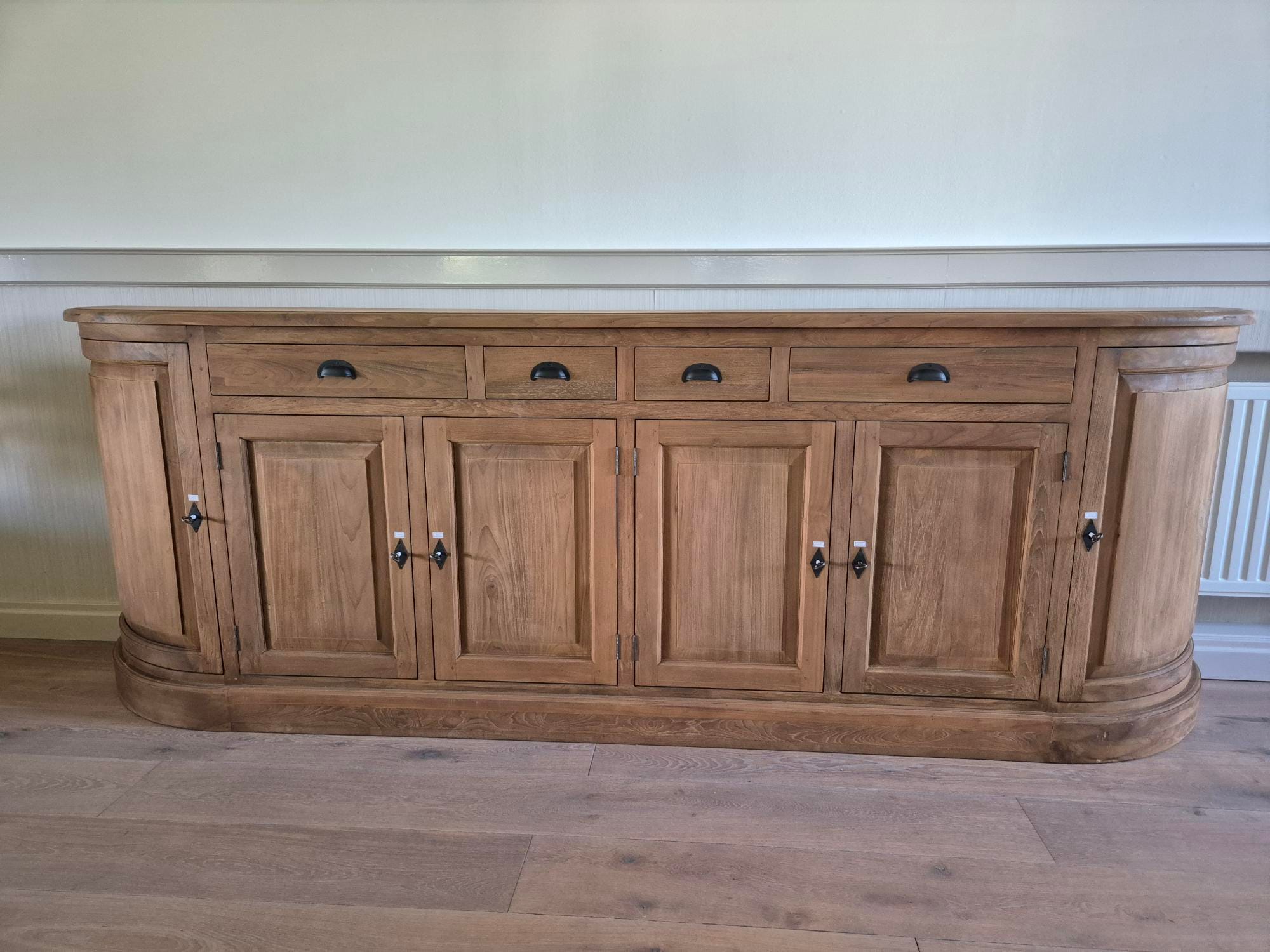 Teak Dressoir Rond 300 cm - Organisch Houten Opbergkast XXL - Afbeelding 2