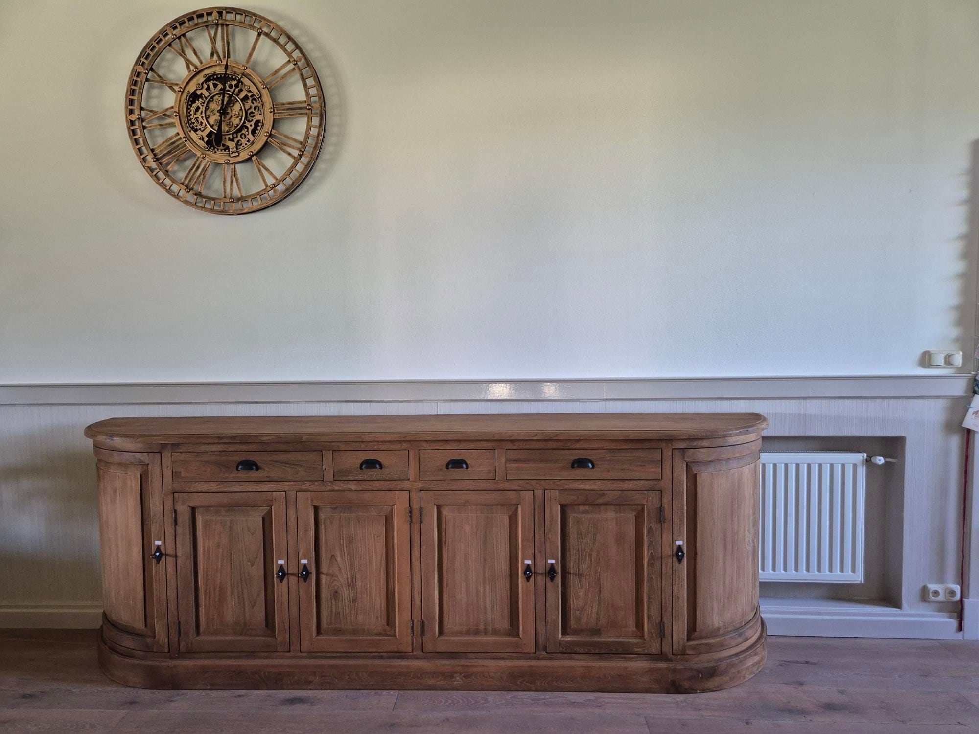 Teak Dressoir Rond 300 cm - Organisch Houten Opbergkast XXL - Afbeelding 3