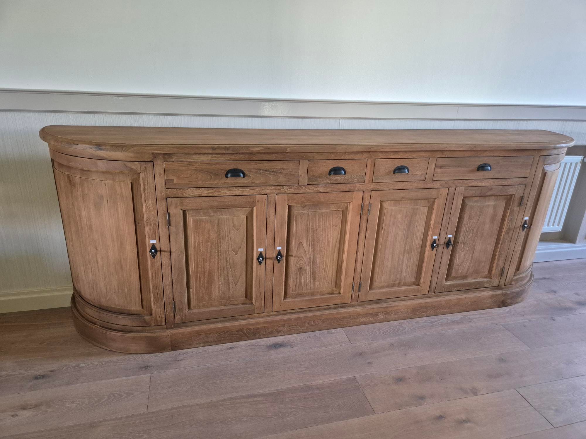Teak Dressoir Rond 300 cm - Organisch Houten Opbergkast XXL - Afbeelding 4