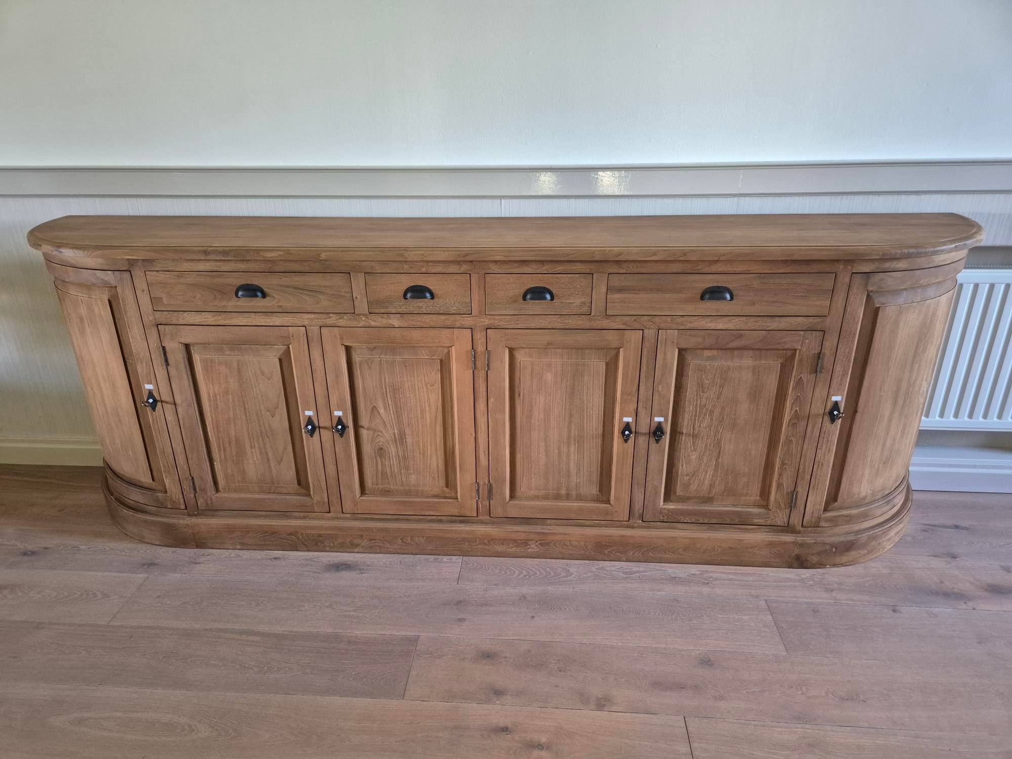 Teak Dressoir Rond 300 cm - Organisch Houten Opbergkast XXL - Afbeelding 6