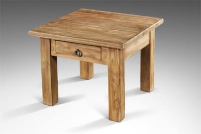 Blanke Teak Bijzettafel met 1 Lade - Verschillende Maten