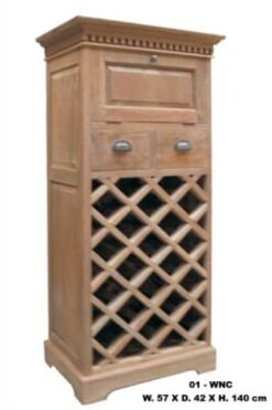Teak Wijnkast met klep